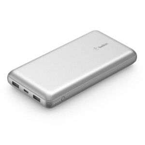 Belkin BoostCharge Power Bank - Silver - For iPhone - 1 x Type-C 15W - 20000 mAh - 3 x USB - Silver