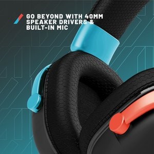 RADAR Gaming Headset Black with Red & Blue For Nintendo Switch 2, Nintendo Switch, PS5, PS4, XBOX & PC