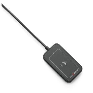 Black Cleanwipe Pro Black Keyboard - RDR-80032BKU-V2 WAVE ID Plus Mini V3 iClass ID/SE/SEOS USB SDK Reader - Left Side w/C