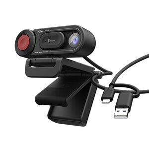 j5create JVU250 Webcam - 2 Megapixel - 30 fps - Black - USB Type A/USB Type C - 1 Each - Full HD - 1920 x 1080 Video - CMO