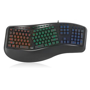 3 Colour Illuminated 2X Large Print Ergonomic Keyboard - Buy 10 Get 1 FREE