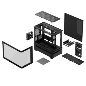 ASUS Prime AP202 MicroATX Case with Tempered Glass, ARGB (Black)