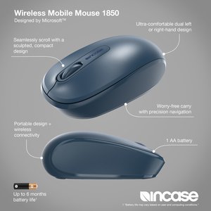 Incase Wireless Mobile Mouse 1850 - Wool Blue - Designed by Microsoft™