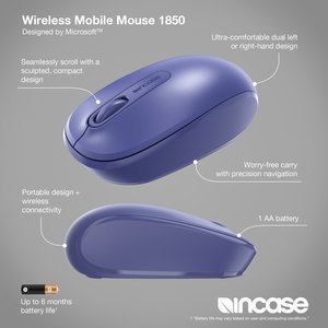 Incase Wireless Mobile Mouse 1850 - Purple - Designed by Microsoft™