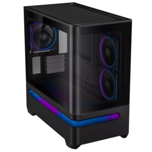 ASUS Prime AP202 MicroATX Case with Tempered Glass, ARGB (Black)