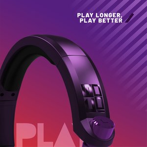 C6-100 Gaming Headset Strike Red & Purple For PS5, PS4, XBOX, Nintendo Switch 2, Nintendo Switch PC & Mobile