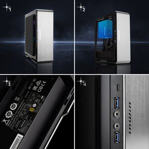 CHOPINMAX Mini-ITX Tower Silver color 200W 80 PLUS Gold PSU.1 x USB 3.2 Gen 2x2 Type-C 2 x USB 3.2 Gen 1 HD Audio.