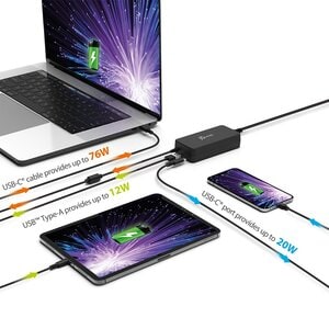 j5create JUP34108 AC Adapter - 1 Pack - Universal Adapter - 1 USB - 2 USB Type-C - For Notebook, Smartphone, Tablet PC, iP