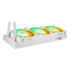 TUF Gaming LC III 360 ARGB LCD all-in-one liquid CPU cooler with pre-installed triple fans designed for high airflow & sta