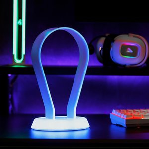 Light Up Frosted RGB Headset Stand With USB Charging Ports