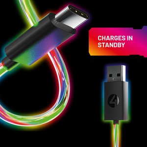Play & Charge Cable (USB-C) Light Up LED - 3m - PS5, Nintendo Switch