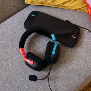 RADAR Gaming Headset Black with Red & Blue For Nintendo Switch 2, Nintendo Switch, PS5, PS4, XBOX & PC