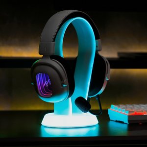 Light Up Frosted RGB Headset Stand With USB Charging Ports