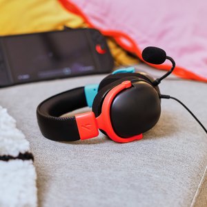 RADAR Gaming Headset Black with Red & Blue For Nintendo Switch 2, Nintendo Switch, PS5, PS4, XBOX & PC