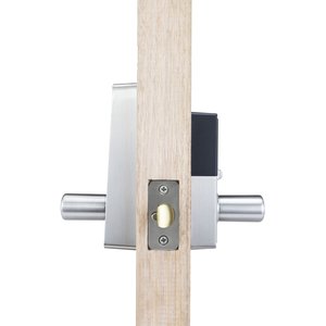 Yale LibiDigital Lever Keyed Satin Nickel