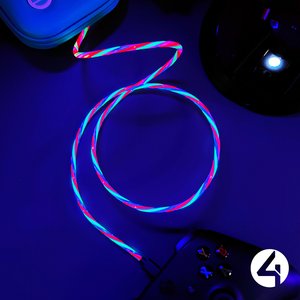 Play & Charge Cable (USB-C) Light Up LED - 3m - PS5, Nintendo Switch