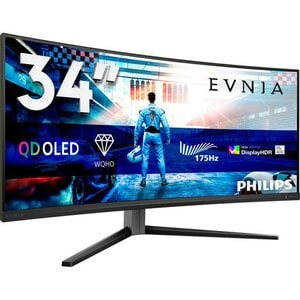 PHILIPS EVNIA 34M2C6500 34IN WQHD�3440x1440 0.03MS 175Hz�QDOLED�Gaming Monitor�HDMI DP 3.5mm Jack Audio-out VESA HAS HDR10