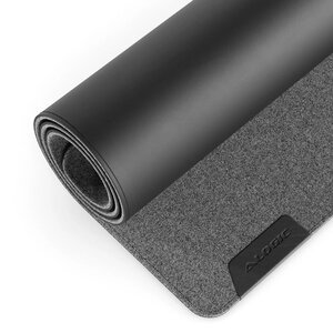 ALOGIC Duo Reversible Desk Mat with Premium Felt and Vegan Leather - Dark Grey/Black