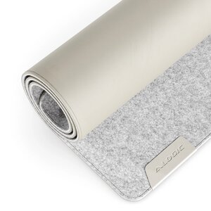 ALOGIC Duo Reversible Desk Mat with Premium Felt and Vegan Leather - Light Grey/Vanilla
