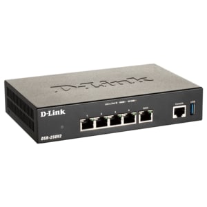 D-Link DSR DSR-250V2 Router with Web Content Filtering - 6 Ports - 4 RJ-45 Port(s) - 2 WAN Port(s) - Gigabit Ethernet - De