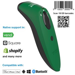 SocketScan S720 Linear Barcode QR Code Reader Green Black Dock