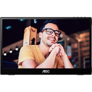 AOC 16T20 15.6in 60Hz FHD IPS Portable Monitor 1920x1080 16:9 5ms 50m:1 Samrt Contrast 230 Nits Mini HDMI/USB-C HDR SPK Tilt