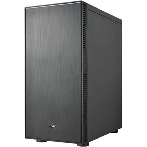 FSP CMT223S ATX SILENT OFFICE CASE BLACK, USB3.0 X2. TYPE-C X1, PRE-INSTALLED 120MM FAN X 4 , SUPPORT 300MM LENGTH VGA AND
