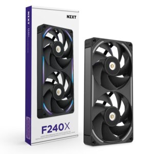 NZXT RF-U24PN-B1 Cooling Fan - PC, Radiator, Heatsink - 120 mm Maximum Fan Diameter - 2 x Fan(s) - 176.70m³/h Maximum Airf