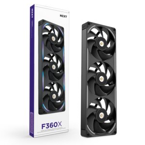 NZXT RF-U36PN-B1 Cooling Fan - PC, Radiator, Heatsink - 2 x Fan(s) - 176.70m³/h Maximum Airflow - 3100 rpm - Magnetic Levi