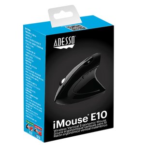 iMouse E10 Vertical Ergonomic Mouse - 2.4 GHz Wireless - 6 Button(s) - 1600 dpi - Scroll Wheel - Right-handed - AAA Batter