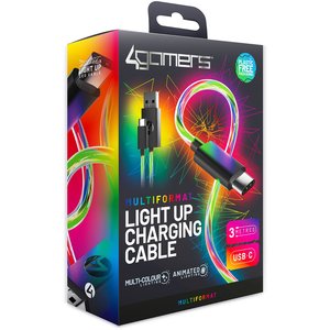 Play & Charge Cable (USB-C) Light Up LED - 3m - PS5, Nintendo Switch
