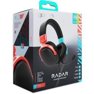 RADAR Gaming Headset Black with Red & Blue For Nintendo Switch 2, Nintendo Switch, PS5, PS4, XBOX & PC