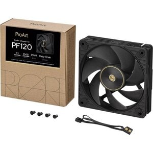 ASUS ProArt PF120 Fan - 120mm - PWM - Fluid Dynamic Bearing - Single Pack - Black - 6Y Warranty
