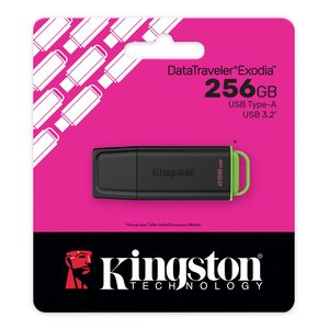 Kingston DataTraveler Exodia 256 GB USB 3.2 (Gen 1) Type A Flash Drive - Black, Green