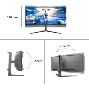 PHILIPS EVNIA 34M2C6500 34IN WQHD�3440x1440 0.03MS 175Hz�QDOLED�Gaming Monitor�HDMI DP 3.5mm Jack Audio-out VESA HAS HDR10