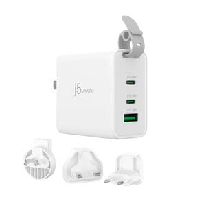 65W GaN USB-C 3-Port Traveler Charger with changeable AC plugs