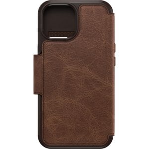 OtterBox Strada Carrying Case (Folio) Apple iPhone 15 Smartphone, Card, Cash, Notes - Espresso (Brown) - Drop Resistant - 