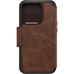 OtterBox Strada Carrying Case (Folio) Apple iPhone 15 Pro Smartphone, Cash, Card - Espresso Brown - Drop Resistant - Genui