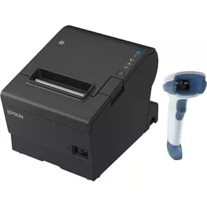 EPSON POS BUNDLE x10 TM-T88VII-612 Desktop Direct Thermal Printer -x10 DS2208-HC with Shielded USB Cable ZEBRA