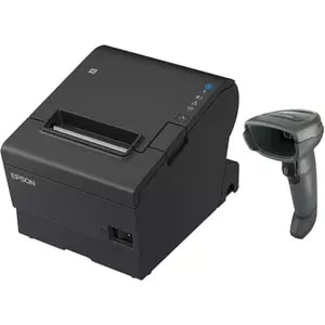 EPSON POS BUNDLE x10 TM-T88VII-612 Desktop Direct Thermal Printer -x10 DS4608 Black with Stand USB ZEBRA