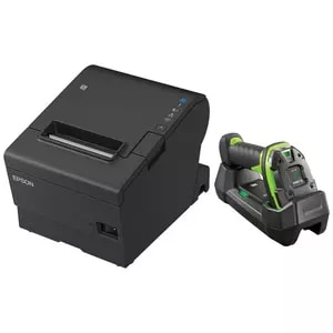EPSON POS BUNDLE x4 TM-T88VII-612 Desktop Direct Thermal Printer -x4 LI3678-ER Rugged USB Kit ZEBRA