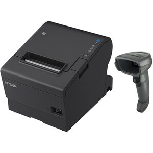 TM-T88VII-612 Desktop Direct Thermal Printer + Zebra DS4608 Black with Stand USB