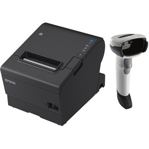TM-T88VII-612 Desktop Direct Thermal Printer + Zebra DS2278 White Presentation Cradle USB