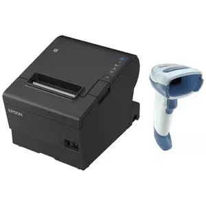 TM-T88VII-612 Desktop Direct Thermal Printer + Zebra DS2208-HC with Shielded USB Cable