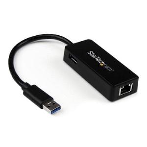 USB 3.0 Ethernet Adapter - USB 3.0 Network Adapter NIC with USB Port - USB to RJ45 - USB Passthrough (USB31000SPTB)