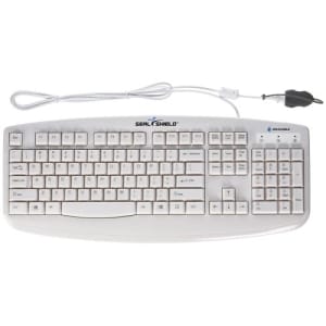 Silver Storm Medical Grade True Type Keyboard Washable Plastic Standard Style Long Cable with Seal Cap White USB - QWERTY 