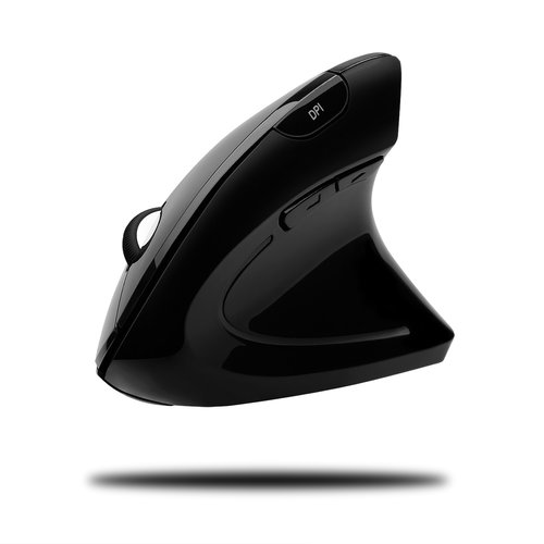 iMouse E10 Vertical Ergonomic Mouse - 2.4 GHz Wireless - 6 Button(s) - 1600 dpi - Scroll Wheel - Right-handed - AAA Batter