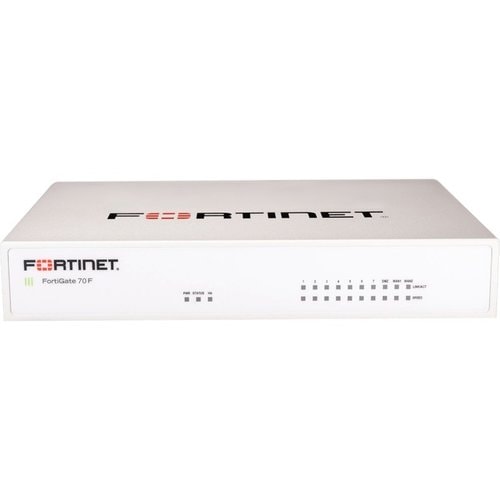 FortiGate 70F 10xGE RJ45 ports (Incl 7xInternal Ports, 2xWAN Ports, 1xDMZ Port)
