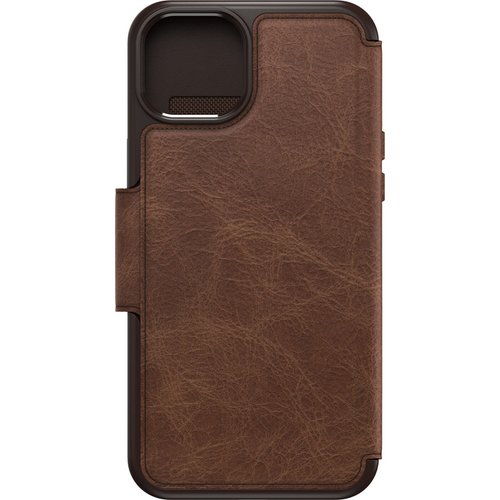 OtterBox Strada Carrying Case (Folio) Apple iPhone 15 Plus Smartphone, Card, Cash - Espresso Brown - Drop Resistant - Genu