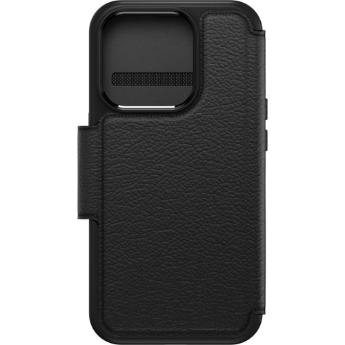 OtterBox Strada Carrying Case (Folio) Apple iPhone 15 Pro Smartphone, Card, Cash - Shadow Black - Drop Resistant - Genuine